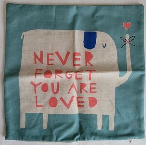 Elephant Print Pillow Cover, 18x28, EUC